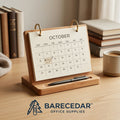 BARECEDAR™ Wooden Desktop Calendar Organizer